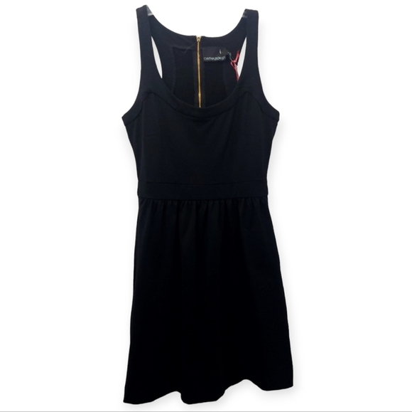 Cynthia Rowley Women's Size Small Dress Skater Basic Little Black Fit Flare - Picture 3 of 14